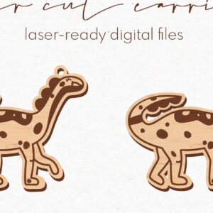 Intra απο ξύλο plywood 3mm-4mm πάχος -  κοπής με λέιζερ σκουλαρίκια Dinosaur Δίασταση 3x3 cm INTRAFABR-75322491