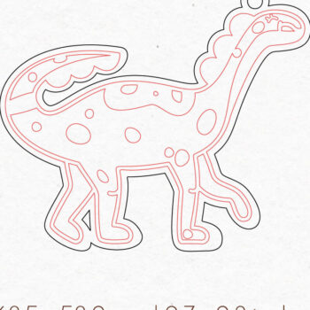 Intra απο ξύλο plywood 3mm-4mm πάχος -  κοπής με λέιζερ σκουλαρίκια Dinosaur Δίασταση 3x3 cm INTRAFABR-75322491 - Image 2