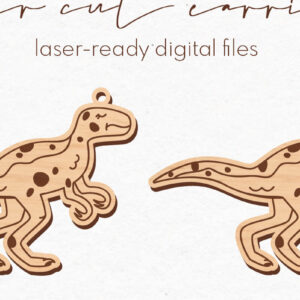 Intra απο ξύλο plywood 3mm-4mm πάχος -  κοπής με λέιζερ σκουλαρίκια Dinosaur Δίασταση 3x3 cm INTRAFABR-75419133