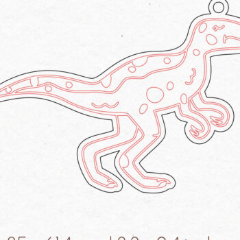 Intra απο ξύλο plywood 3mm-4mm πάχος -  κοπής με λέιζερ σκουλαρίκια Dinosaur Δίασταση 3x3 cm INTRAFABR-75419133 - Image 2