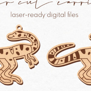 Intra απο ξύλο plywood 3mm-4mm πάχος -  κοπής με λέιζερ σκουλαρίκια Dinosaur Δίασταση 3x3 cm INTRAFABR-75540355