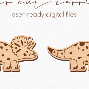 Intra απο ξύλο plywood 3mm-4mm πάχος -  κοπής με λέιζερ σκουλαρίκια Dinosaur Δίασταση 3x3 cm INTRAFABR-69466135