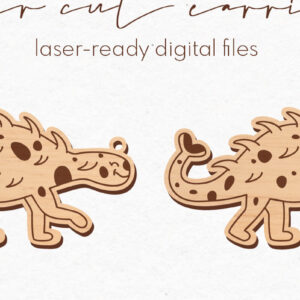 Intra απο ξύλο plywood 3mm-4mm πάχος -  κοπής με λέιζερ σκουλαρίκια Dinosaur Δίασταση 3x3 cm INTRAFABR-70019987