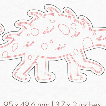 Intra απο ξύλο plywood 3mm-4mm πάχος -  κοπής με λέιζερ σκουλαρίκια Dinosaur Δίασταση 3x3 cm INTRAFABR-70019987 - Image 2