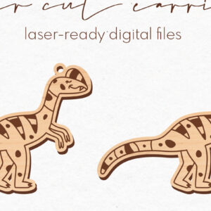 Intra απο ξύλο plywood 3mm-4mm πάχος -  κοπής με λέιζερ σκουλαρίκια Dinosaur Δίασταση 3x3 cm INTRAFABR-70254885