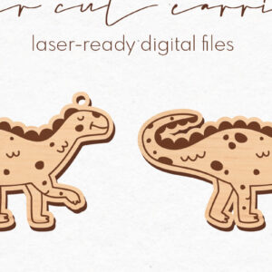 Intra απο ξύλο plywood 3mm-4mm πάχος -  κοπής με λέιζερ σκουλαρίκια Dinosaur Δίασταση 3x3 cm INTRAFABR-70443867