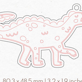 Intra απο ξύλο plywood 3mm-4mm πάχος -  κοπής με λέιζερ σκουλαρίκια Dinosaur Δίασταση 3x3 cm INTRAFABR-70443867 - Image 2