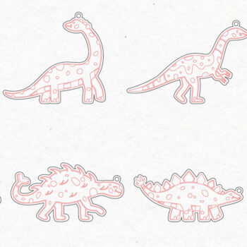 Intra απο ξύλο plywood 3mm-4mm πάχος - κοπής με λέιζερ σκουλαρίκια Dinosaur Δίασταση 3x3 cm INTRAFABR-69389362 - Image 2