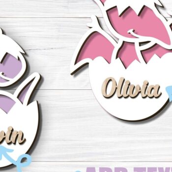 Intra απο ξύλο plywood 3mm-4mm πάχος - Δεινόσαυρος Πασχαλινό δώρο Ετικέτες , Laser Δίασταση 15x15 cm INTRAFABR-89731208 - Image 3