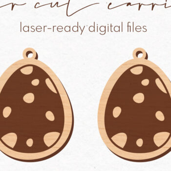 Intra απο ξύλο plywood 3mm-4mm πάχος - Σκουλαρίκια Dinosaur Egg  |  Δίασταση 3x3 cm INTRAFABR-79652996 - Image 1