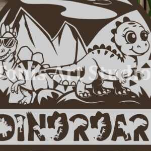 Intra απο ξύλο plywood 3mm-4mm πάχος -  κοπής με λέιζερ Dinosaur για παιδικό δωμάτιο Δίασταση 20x20 cm INTRAFABR-116676607