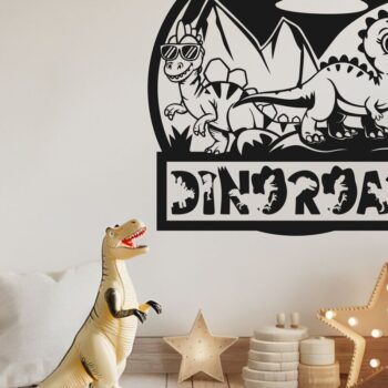 Intra απο ξύλο plywood 3mm-4mm πάχος -  κοπής με λέιζερ Dinosaur για παιδικό δωμάτιο Δίασταση 20x20 cm INTRAFABR-116676607 - Image 3