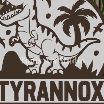 Intra απο ξύλο plywood 3mm-4mm πάχος - Σήμα ονόματος δεινοσαύρου , Laser δεινοσαύρων Δίασταση 40x50 cm INTRAFABR-116623538 - Image 1