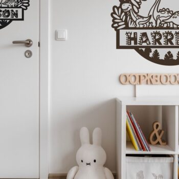 Intra απο ξύλο plywood 3mm-4mm πάχος - Πινακίδα ονόματος δεινοσαύρου Nursery Cut Laser Δίασταση 20x20 cm INTRAFABR-115955184 - Image 5