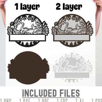 Intra απο ξύλο plywood 3mm-4mm πάχος - Πινακίδα ονόματος δεινοσαύρου Nursery Cut Laser Δίασταση 20x20 cm INTRAFABR-115955184 - Image 6