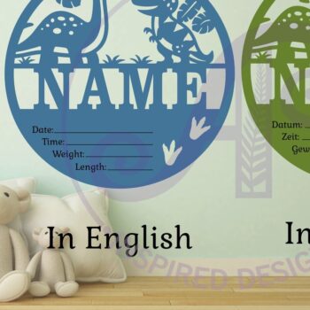 Intra απο ξύλο plywood 3mm-4mm πάχος - Στατιστικά νεογέννητου μωρού δεινοσαύρου, σημάδι γέννησης Δίασταση 30x20 cm INTRAFABR-103000603 - Image 2