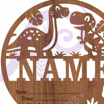 Intra απο ξύλο plywood 3mm-4mm πάχος - Στατιστικά νεογέννητου μωρού δεινοσαύρου, σημάδι γέννησης Δίασταση 30x20 cm INTRAFABR-103000603 - Image 4