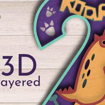 Intra απο ξύλο plywood 3mm-4mm πάχος - Dinosaur Number 2, κοπής με λέιζερ Δίασταση 20x20 cm INTRAFABR-36735714 - Image 1