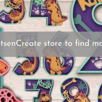 Intra απο ξύλο plywood 3mm-4mm πάχος - Dinosaur Number 3 , Laser Cutting Δίασταση 20x20 cm INTRAFABR-36735810 - Image 3