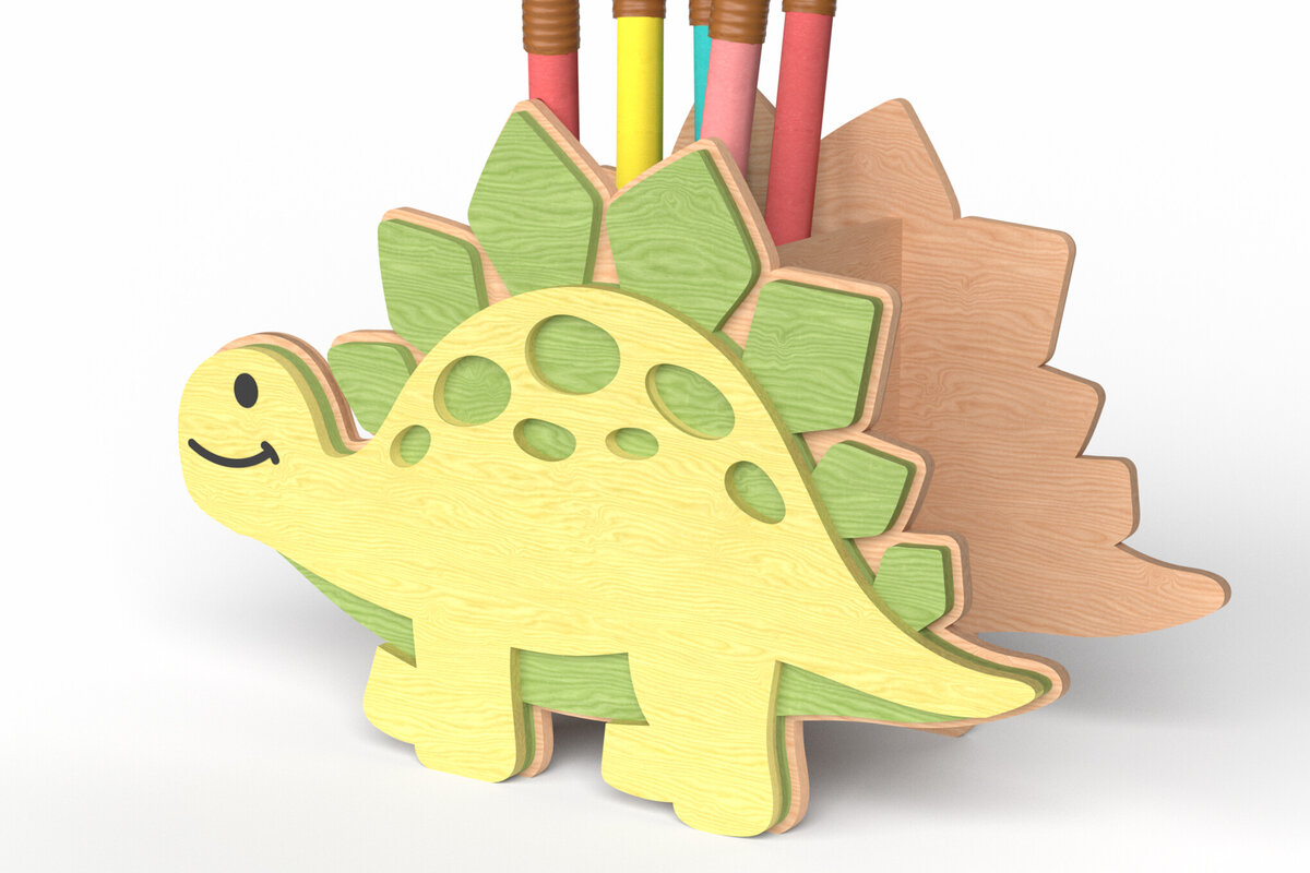 Intra απο ξύλο plywood 3mm-4mm πάχος - Dinosaur Pen Holder  – Kids Gift Δίασταση 30x20 cm INTRAFABR-118999344