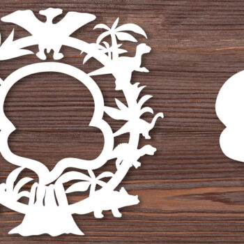 Intra απο ξύλο plywood 3mm-4mm πάχος - Δεινόσαυρος Κορνίζα .  Δίασταση 20x25 cm INTRAFABR-19885032 - Image 2