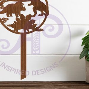 Intra απο ξύλο plywood 3mm-4mm πάχος - Δεινόσαυρος Scene Cake Topper  Laser Cut Δίασταση 30x20 cm INTRAFABR-84316668