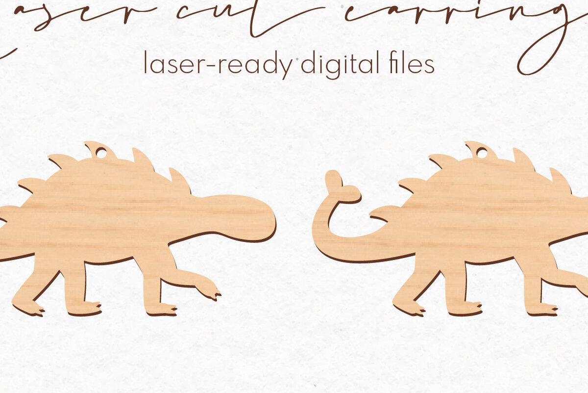 Intra απο ξύλο plywood 3mm-4mm πάχος - Σκουλαρίκια Dinosaur Silhouette |  Δίασταση 3x3 cm INTRAFABR-76674928