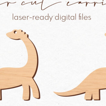 Intra απο ξύλο plywood 3mm-4mm πάχος - Σκουλαρίκια Dinosaur Silhouette |  Δίασταση 3x3 cm INTRAFABR-71224012 - Image 1