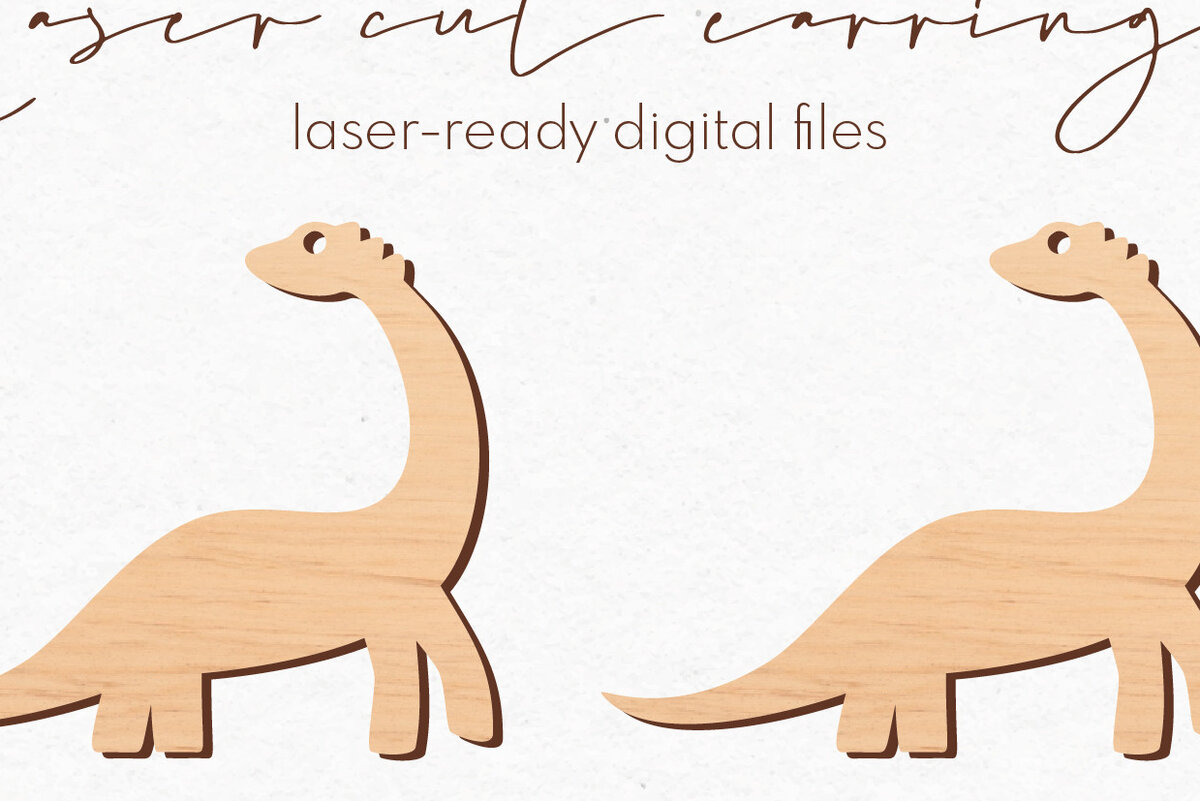 Intra απο ξύλο plywood 3mm-4mm πάχος - Σκουλαρίκια Dinosaur Silhouette |  Δίασταση 3x3 cm INTRAFABR-71224012