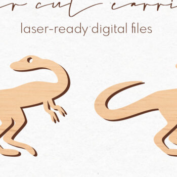 Intra απο ξύλο plywood 3mm-4mm πάχος - Σκουλαρίκια Dinosaur Silhouette |  Δίασταση 3x3 cm INTRAFABR-71366703 - Image 1