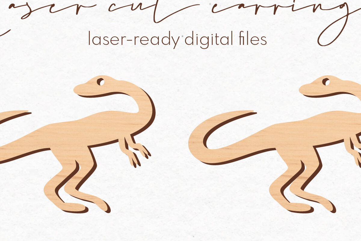 Intra απο ξύλο plywood 3mm-4mm πάχος - Σκουλαρίκια Dinosaur Silhouette |  Δίασταση 3x3 cm INTRAFABR-71366703