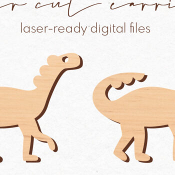 Intra απο ξύλο plywood 3mm-4mm πάχος - Σκουλαρίκια Dinosaur Silhouette |  Δίασταση 3x3 cm INTRAFABR-71536945 - Image 1