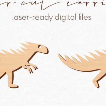 Intra απο ξύλο plywood 3mm-4mm πάχος - Σκουλαρίκια Dinosaur Silhouette |  Δίασταση 3x3 cm INTRAFABR-71610134 - Image 1