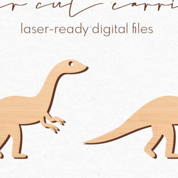 Intra απο ξύλο plywood 3mm-4mm πάχος - Σκουλαρίκια Dinosaur Silhouette |  Δίασταση 3x3 cm INTRAFABR-71704881 - Image 1