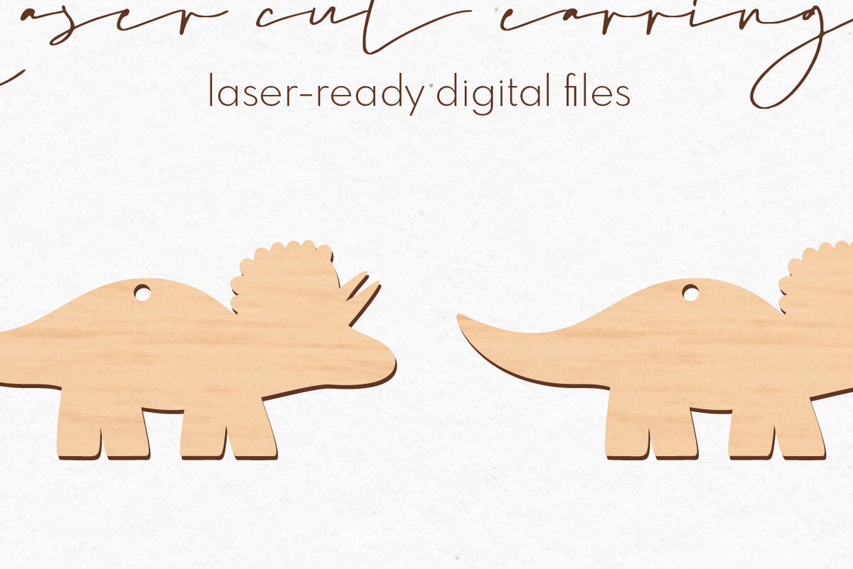 Intra απο ξύλο plywood 3mm-4mm πάχος - Σκουλαρίκια Dinosaur Silhouette |  Δίασταση 3x3 cm INTRAFABR-76051100