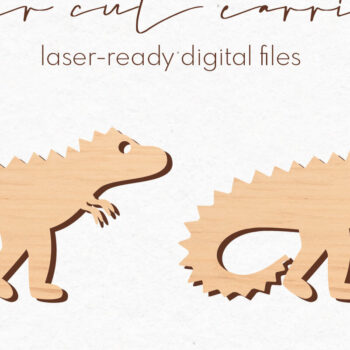 Intra απο ξύλο plywood 3mm-4mm πάχος - Σκουλαρίκια Dinosaur Silhouette |  Δίασταση 3x3 cm INTRAFABR-70853910 - Image 1