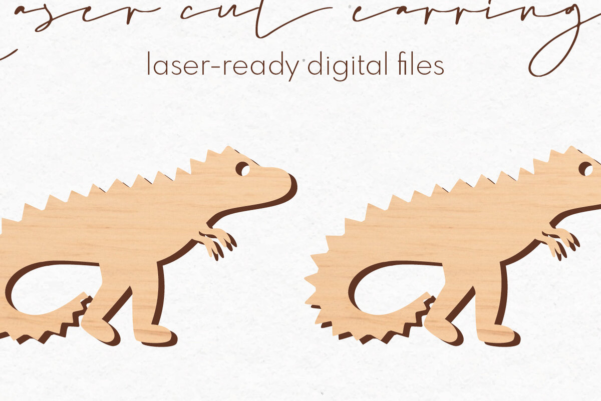 Intra απο ξύλο plywood 3mm-4mm πάχος - Σκουλαρίκια Dinosaur Silhouette |  Δίασταση 3x3 cm INTRAFABR-70853910