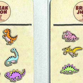 Intra απο ξύλο plywood 3mm-4mm πάχος - Dinosaur Stud Earrings - Break Jhon Δίασταση 3x3 cm INTRAFABR-94958566 - Image 1