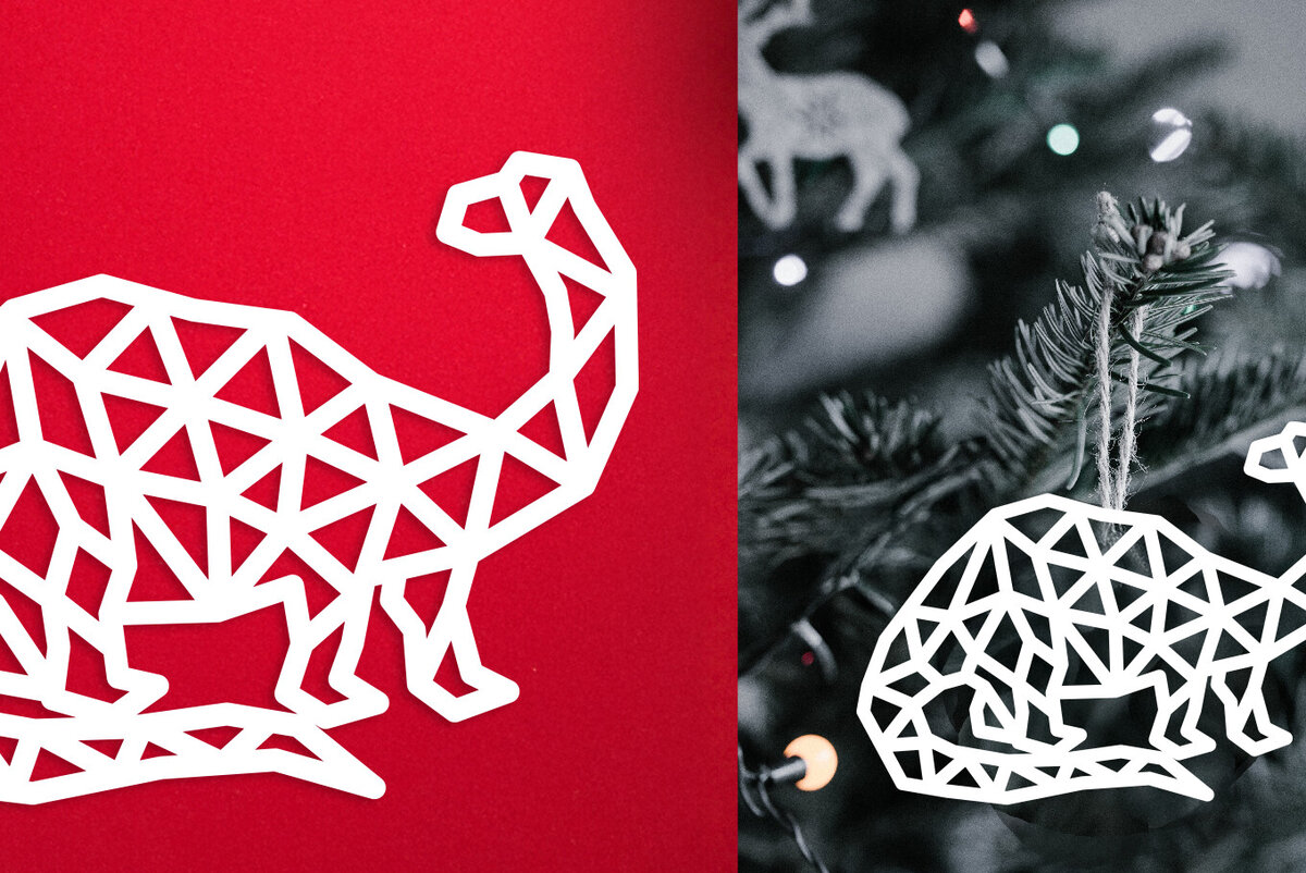 Intra απο ξύλο plywood 3mm-4mm πάχος - Δεινόσαυρος  | Χριστουγεννιάτικο στολίδι λέιζερ Δίασταση 6x6 cm INTRAFABR-119034451