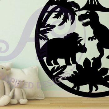 Intra απο ξύλο plywood 3mm-4mm πάχος - Επιγραφή Dinosaur Wall Art,  . Διάνυσμα Δίασταση 40x50 cm INTRAFABR-80116019 - Image 2