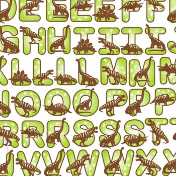 Intra απο ξύλο plywood 3mm-4mm πάχος - Δεινόσαυρος με ίχνη αλφαβήτου Δίασταση 30x20 cm INTRAFABR-71677870 - Image 5