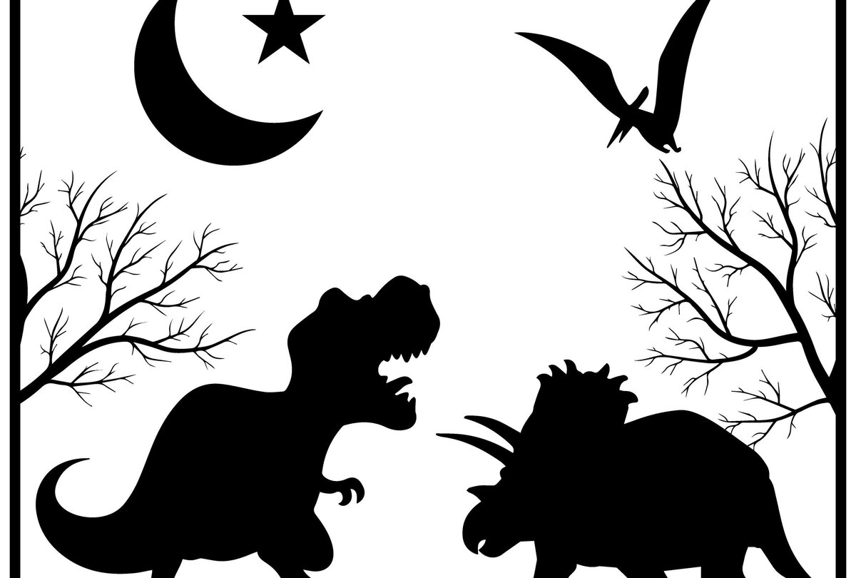 Intra απο ξύλο plywood 3mm-4mm πάχος - Δεινόσαυροι τη νύχτα  Δίασταση 30x20 cm INTRAFABR-36608711