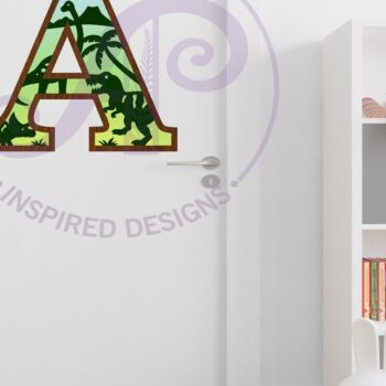 Intra απο ξύλο plywood 3mm-4mm πάχος - Dinosaurs Large a Wall Letter 3 Layer Δίασταση 30x20 cm INTRAFABR-114529972 - Image 3