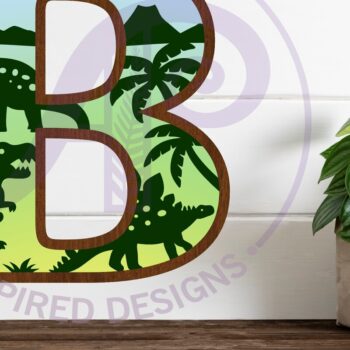 Intra απο ξύλο plywood 3mm-4mm πάχος - Dinosaurs Large B Wall Letter 3 Layer Δίασταση 30x20 cm INTRAFABR-114529951 - Image 1