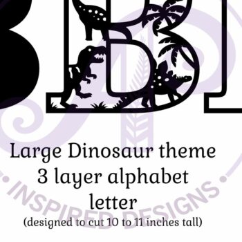 Intra απο ξύλο plywood 3mm-4mm πάχος - Dinosaurs Large B Wall Letter 3 Layer Δίασταση 30x20 cm INTRAFABR-114529951 - Image 2