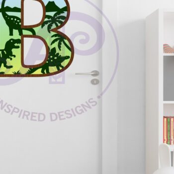 Intra απο ξύλο plywood 3mm-4mm πάχος - Dinosaurs Large B Wall Letter 3 Layer Δίασταση 30x20 cm INTRAFABR-114529951 - Image 3