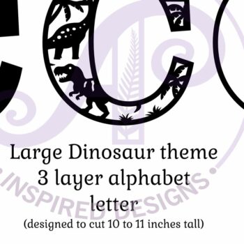 Intra απο ξύλο plywood 3mm-4mm πάχος - Dinosaurs Large C Wall Letter 3 Layer Δίασταση 30x20 cm INTRAFABR-114529911 - Image 2