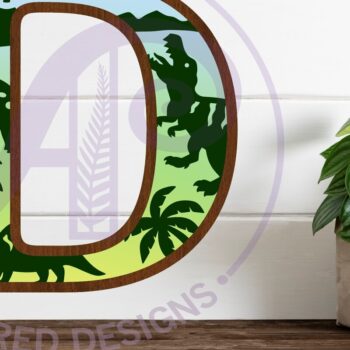 Intra απο ξύλο plywood 3mm-4mm πάχος - Dinosaurs Large D Wall Letter 3 Layer Δίασταση 30x20 cm INTRAFABR-114529885 - Image 1