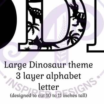 Intra απο ξύλο plywood 3mm-4mm πάχος - Dinosaurs Large D Wall Letter 3 Layer Δίασταση 30x20 cm INTRAFABR-114529885 - Image 2