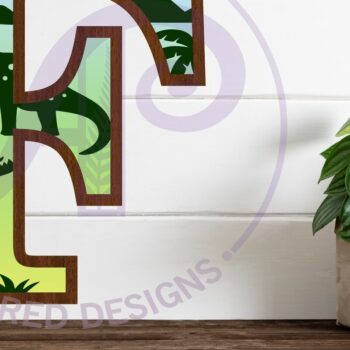 Intra απο ξύλο plywood 3mm-4mm πάχος - Dinosaurs Large F Wall Letter 3 Layer Δίασταση 30x20 cm INTRAFABR-114529843 - Image 1